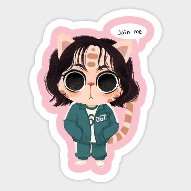 Sae Byeok Cat Sticker by BBvineart